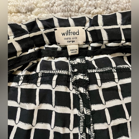 Wilfred Aritzia Large 100% Silk Drawstring Marais Capris - Picture 3 of 8